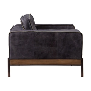 AF Modern Silchester Top Grain Leather Sofa, Antique Ebony