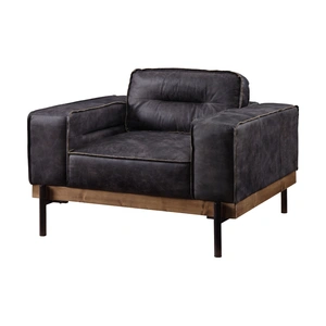 AF Modern Silchester Top Grain Leather Chair, Antique Ebony