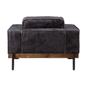 AF Modern Silchester Top Grain Leather Chair, Antique Ebony