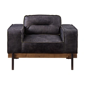 AF Modern Silchester Top Grain Leather Chair, Antique Ebony