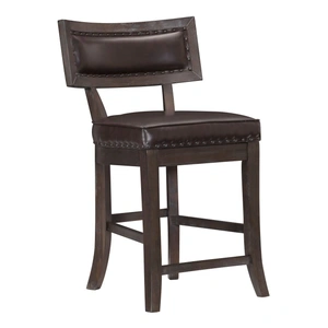 Homelegance Oxton Wood/Faux Leather Counter Height Chair, Espresso/Dark Cherry (Set of 2)