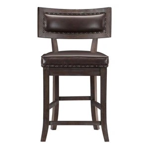 Homelegance Oxton Wood/Faux Leather Counter Height Chair, Espresso/Dark Cherry (Set of 2)