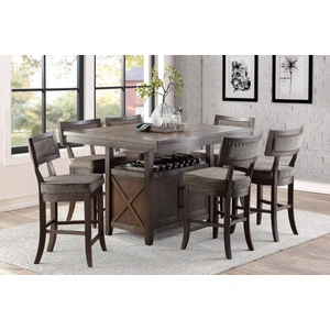 Homelegance Oxton Wood/Fabric Counter Height Chair, Baltimore Espresso/Dark Cherry (Set of 2)