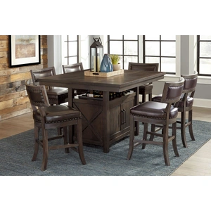 Homelegance Oxton Wood/Faux Leather Counter Height Chair, Espresso/Dark Cherry (Set of 2)