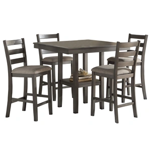 Homelegance Sharon Transitional Counter Height Dining Room Set (Table + 4Chairs), Grey