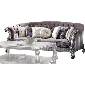 ACME Versailles Fabric Velvet Tufted Sofa, Purple