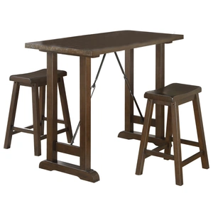 Homelegance Bracknell Wood 3-Piece Pack Counter Height Set, Brown Cherry