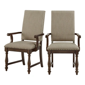 Homelegance Stonington Fabric/Wood Arm Chair, Beige (Set of 2)