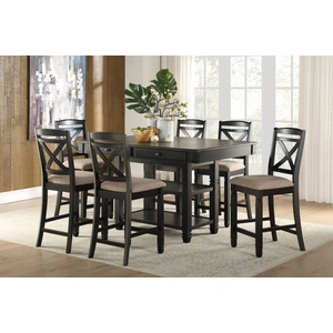 Homelegance Baywater Rectangular Wood Counter Height Set with 4 Drawers, Natural/Black