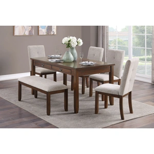 Homelegance Binghampton Wood/Fabric Dining Bench, Moonstone