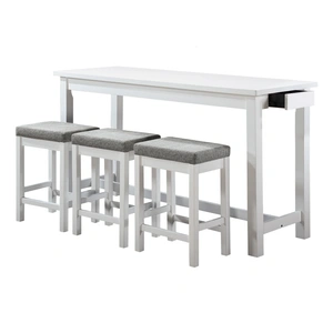 Homelegance Connected Wood/Fabric 4-Piece Pack Counter Height Set with Drawer