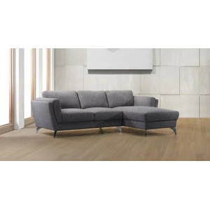 ACME Beckett Fabric L-Shaped Sectional Sofa w/Right Facing Chaise, Gray
