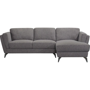 ACME Beckett Fabric L-Shaped Sectional Sofa w/Right Facing Chaise, Gray