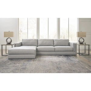 Ashley Furniture Amiata Leather 2-Piece L-Shaped Sectional Sofa w/Left Chaise, Glacier