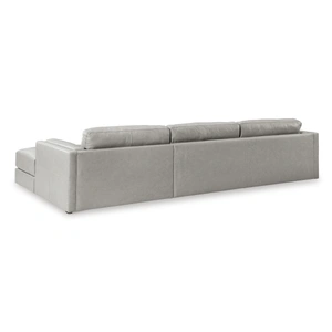 Ashley Furniture Amiata Leather 2-Piece L-Shaped Sectional Sofa w/Right Chaise, Glacier