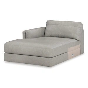 Ashley Furniture Amiata Leather 2-Piece L-Shaped Sectional Sofa w/Right Chaise, Glacier