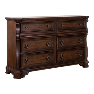 Liberty Furniture Arbor Place Wood 8-Drawer Double Dresser in Brownstone