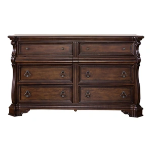 Liberty Furniture Arbor Place Wood 8-Drawer Double Dresser in Brownstone