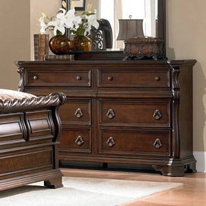 Liberty Furniture Arbor Place Wood Sleigh Bedroom Set | Traditional Brownstone, Brownstone