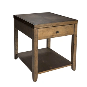Liberty Furniture Mitchell Rectangular Wood 1-Drawer End Table, Nutmeg