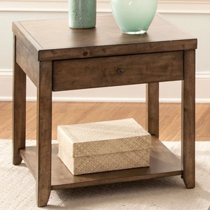 Liberty Furniture Mitchell Rectangular Wood 1-Drawer End Table, Nutmeg