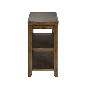 Liberty Furniture Mitchell Rectangular Wood Storage Chairside Table, Nutmeg