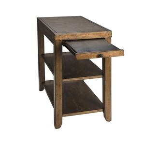 Liberty Furniture Mitchell Rectangular Wood Storage Chairside Table, Nutmeg