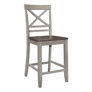 Homelegance Brightleaf Wood Counter Height Chair, Light Gray/Brown (Set of 2)
