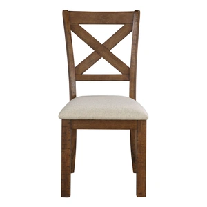 Homelegance Bonner Wood/Fabric Side Chair, Brown (Set of 2)