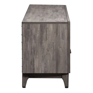Liberty Furniture Mercury 76-inch Melamine/Wood 3-Drawer TV Console, Driftwood Gray