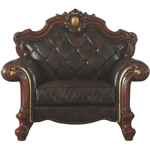 ACME Picardy Wood/PU Chair, Vintage Cherry