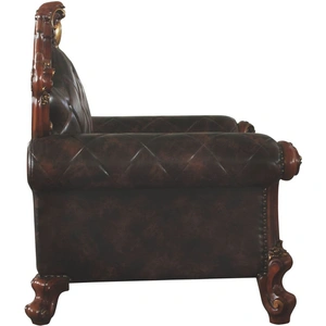 ACME Picardy Wood/PU Chair, Vintage Cherry