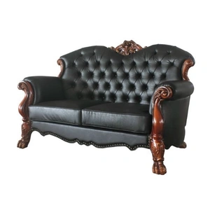 ACME Dresden PU/Wood Tufted Loveseat