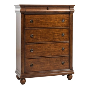Liberty Furniture Rustic Traditions Wood 5-Drawer Chest, Rustic Cherry