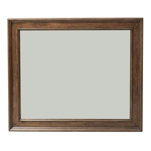 Liberty Furniture Rustic Traditions Rectangular Wood Landscape Mirror, Rustic Cherry