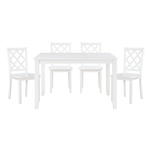 Homelegance Astoria Wood 5-Piece Pack Dinette Set, White