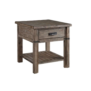 Kincaid Foundry Square Wood 1-Drawer End Table, Brown
