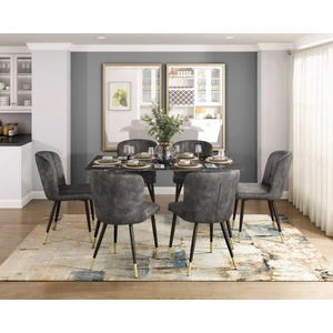 Homelegance Clemente Rectangular Glass/Metal Dining Room Set