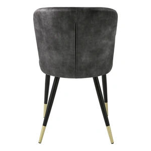 Homelegance Clemente Metal/Fabric Side Chair, Charcoal (Set of 2)