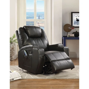 ACME Waterlily Bonded Leather Swivel Rocker Recliner w/Massage