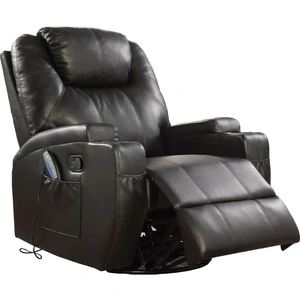 ACME Waterlily Bonded Leather Swivel Rocker Recliner w/Massage