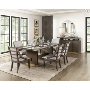 Homelegance Griffin Rectangular Extendable Wood/Metal Dining Room Set, Brown