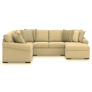 Ashley Furniture LadyMae Fabric 4-Piece U-Shaped Sectional Sofa w/Right Chaise, Twill