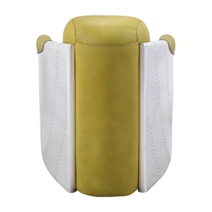 AF Modern Brancaster 59624 Top Grain Leather/Aluminum Accent Chair, Yellow