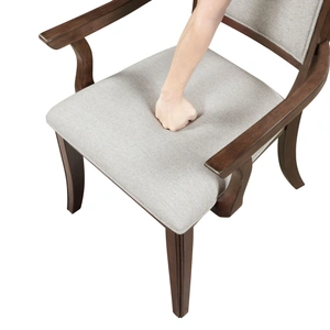 Homelegance Claymont Wood/Fabric Arm Chair, Beige (Set of 2)