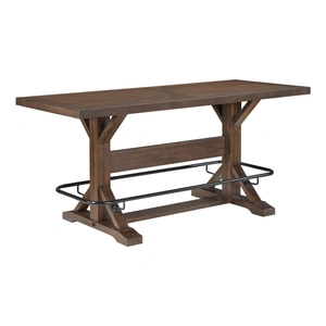 Homelegance Oliver Rectangular Wood/Metal Counter Height Table, Brown