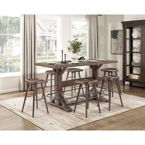 Homelegance Oliver Rectangular Wood/Metal Pub Height Set, Brown