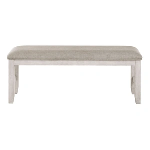 Homelegance Savile Wood/Fabric Dining Bench, Light Gray