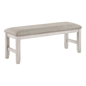 Homelegance Savile Wood/Fabric Dining Bench, Light Gray