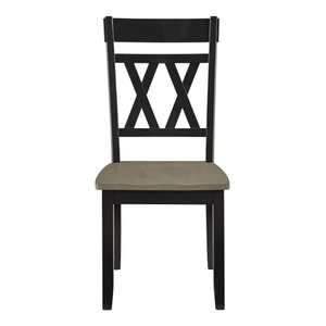 Homelegance Ogden Wood Side Chair, Graywash/Antique Black (Set of 2)